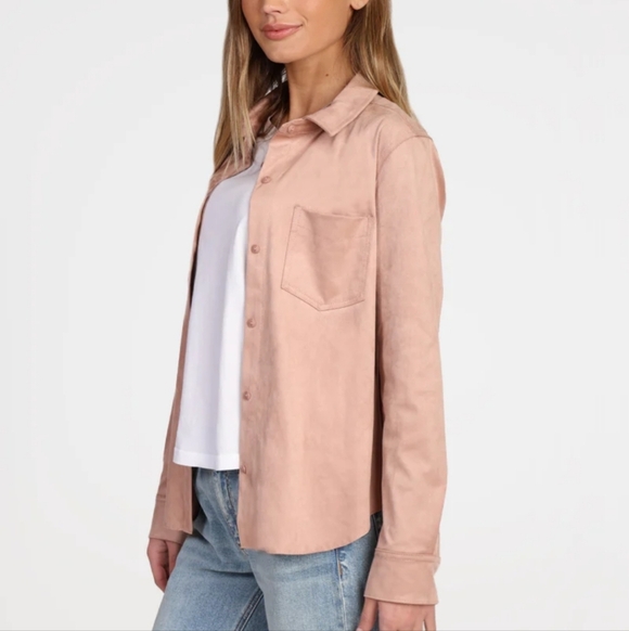 Dylan Faux Suede Long Sleeve Shacket - Picture 4 of 14